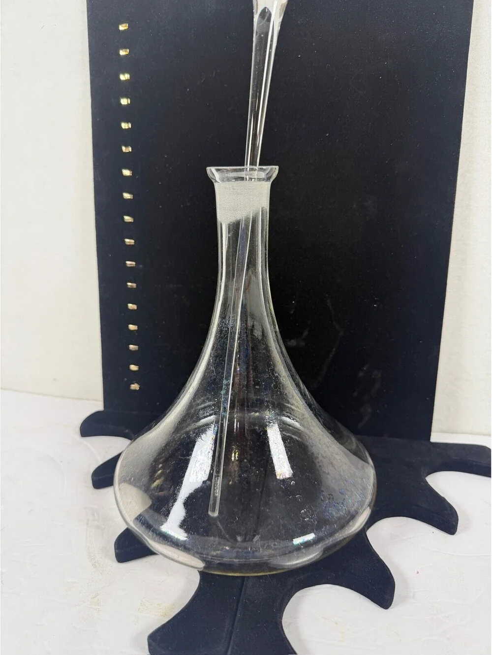 Vintage Krosno Poland Glass Decanter with Stirring Rod S-17